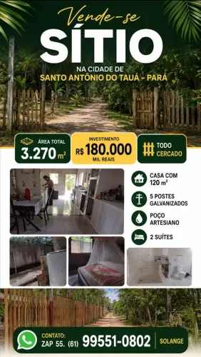 Sitio por R$ 180.000 ( Cento e oitenta mil reais)