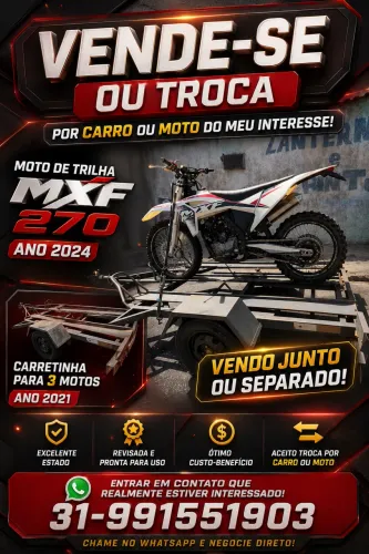 MXF 270 2024 carretinha p/ 3 motos 2021