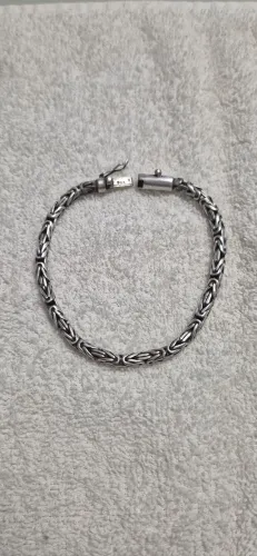 Pulseira Prata 925, Bali Ponto Peruano, 21cm e 5mm