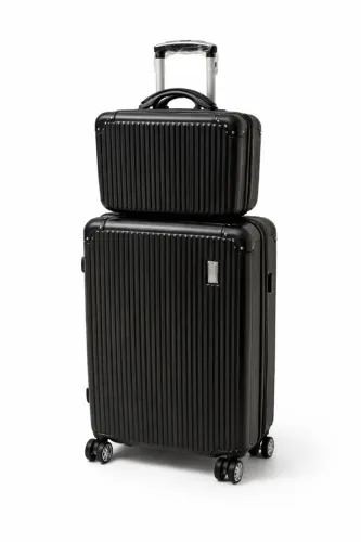 Jogo de Malas Preta 2 Peças Rígida 360° Bordo + Grande