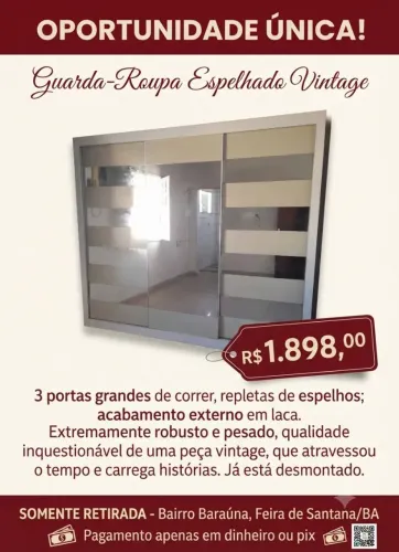Guarda-Roupa Espelhado Vintage