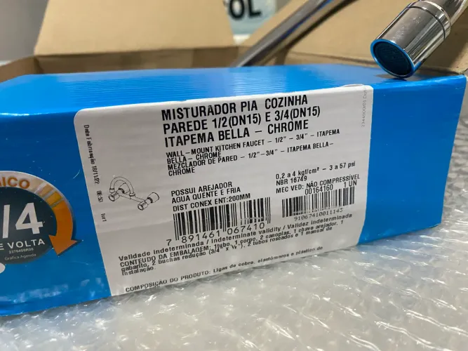 Misturador para Cozinha de Parede 1/2" e 3/4" Nova Itapema Bella 