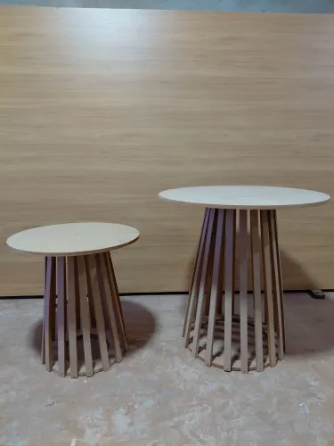 Kit 2 mesas cone ripadas