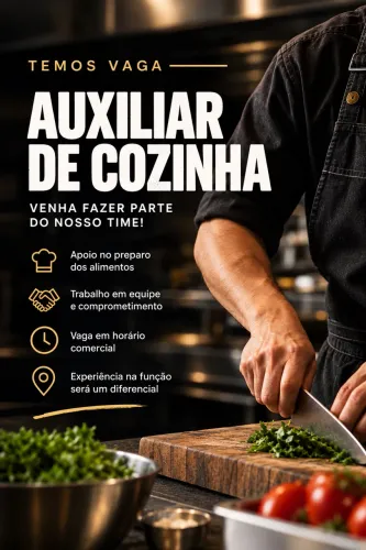 Vaga para auxiliar de cozinha