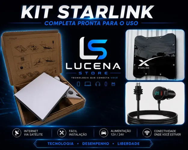 Kit Starlink mini automotivo - PRONTO PARA O USO