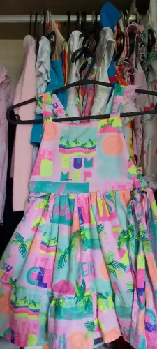 03 lindos vestidos para menina de 01 a 02 anos.