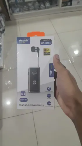 Fone de ouvido retrátil com visor digital led com tempo de conversação de 25h