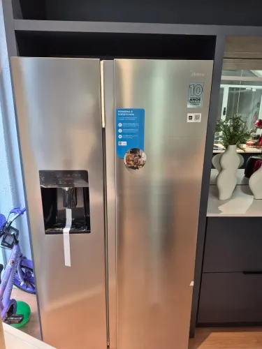 Refrigerador sid by sid midea 570 litros agua e maquina de gelo na porta