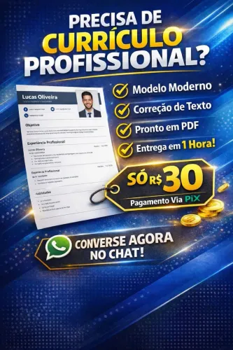 Faço Currículo Profissional Entrega Rápida
