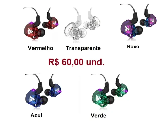 Fone de ouvido qkz ak6 original R$ 60,00