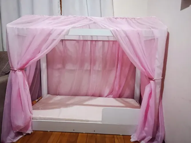 Cama Infantil Montessoriana Completa (Colchão + Voal)