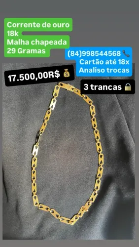 Corrente Ouro 18K | Analiso Trocas | Cartão Até 18x