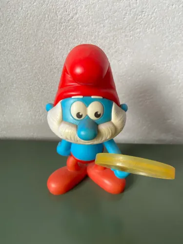 Boneco Papai Smurf com Lupa - Coleção Burger King