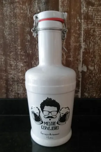 GROWLER CERÂMICA MESTRE CERVEJEIRO, MARCA MONDOCERAM. NOVO.