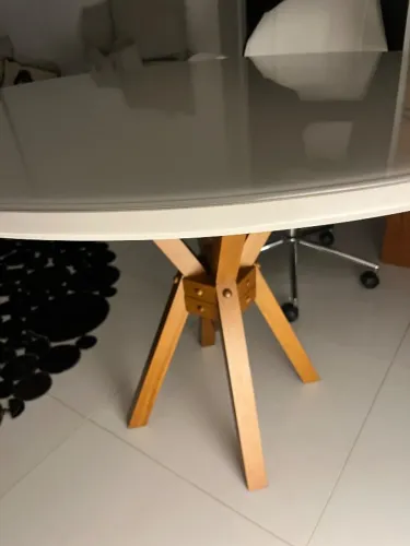 Mesa de jantar redondo branca 1.10