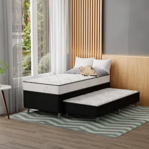 Cama Box solteiro, c/ Cama auxiliar