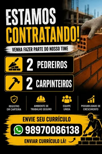 Vaga de emprego em obra civil
