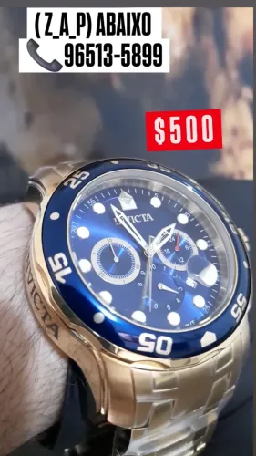 Relógio INVICTA PRO DIVER DOURADO MOSTRADOR AZUL