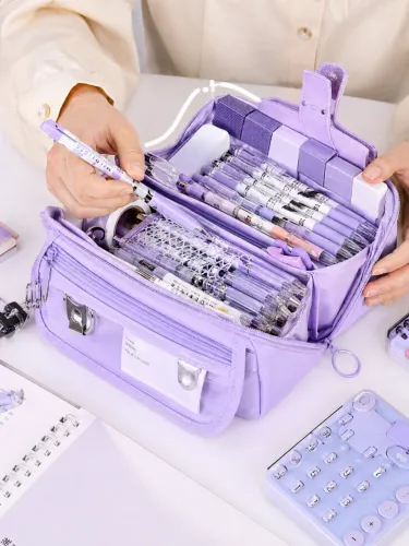 Organizador estojo multifuncional de grande capacidade cute prism