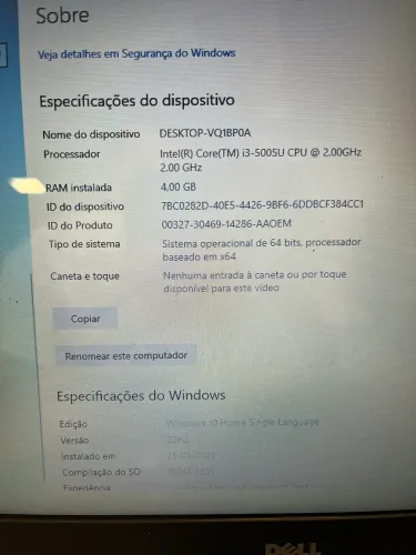 Notebook Dell i3