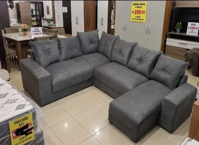 Sofá de Canto com Chaise (Preço Imbatível)