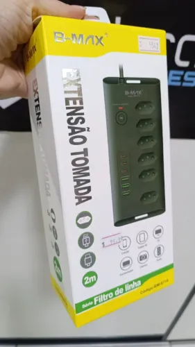 Filtro De Linha 2m 6 Tomadas + 3 USB + 3 Tipo C Régua Extensão Bivolt B-M8716 Loja Coimbra