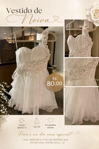 Vestido de Noiva Curto