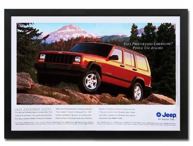 Jeep Cherokee XJ - Quadro / pôster decorativo com propaganda original