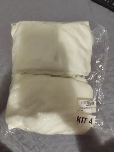 Kit 4 capa para cadeiras jantar malha com elástico cor creme e desenho do tecido liso
