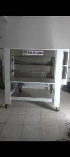 FORNO DE LASTRO BRÁSFORNO 2 CÂMARAS 4 ASSADEIRAS