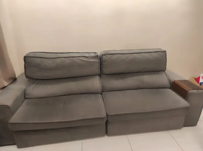 Sofá Retrátil/Reclinável 1,70 x 1,20 - Suede Cinza