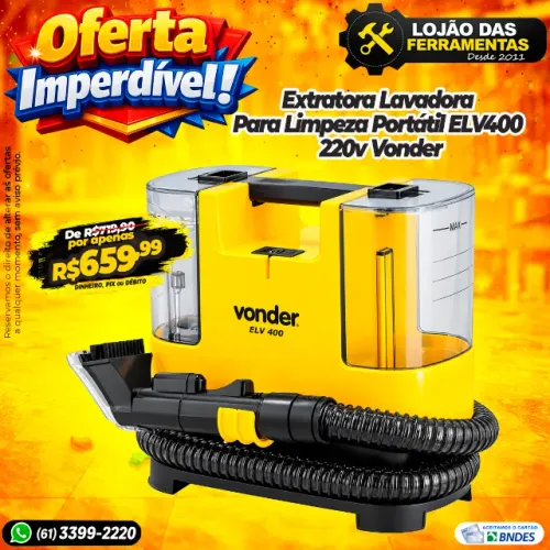 Extratora Lavadora Para Limpeza Portátil ELV400 220v Vonder