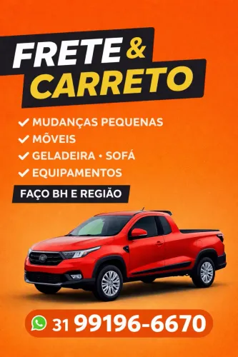 Frete e Carreto em BH - Pickup | Mudanças Pequenas e Móveis