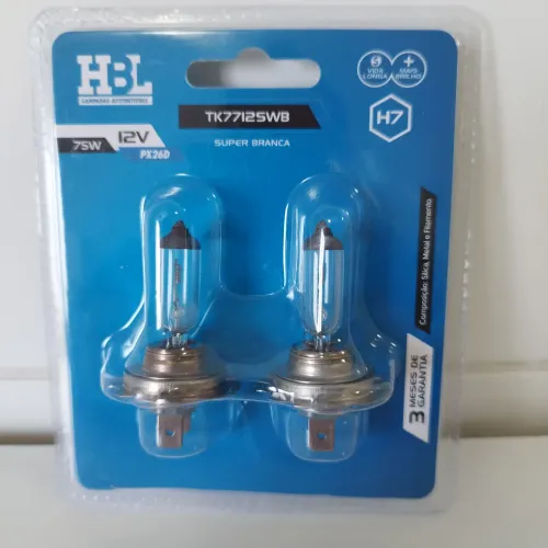 Par de Lâmpadas H7 Super Branca 12V 75 Watts 