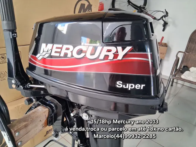 Motor de popa 15hp Mercury super ano 2013 impecável por motor de menor valor ou parcelo