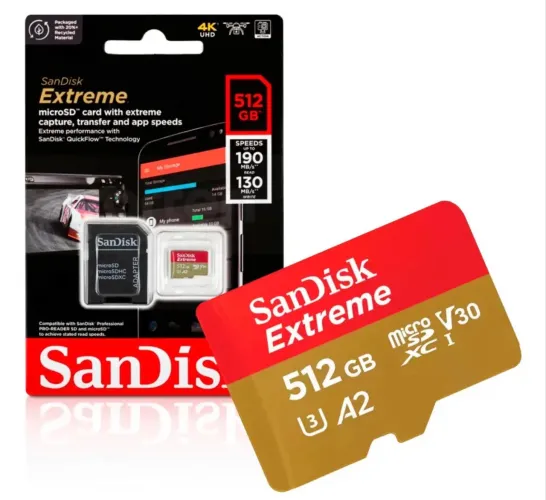 Cartão De Memória 512gb Micro sd Extreme 4K Sandisk
