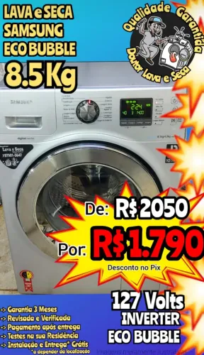 LAVA E SECA SAMSUNG INOX (Leia o Anúncio) Entrega Grátis*! Garanta!
