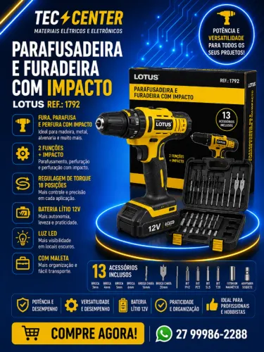 Parafusadeira e Furadeira com Impacto 18v