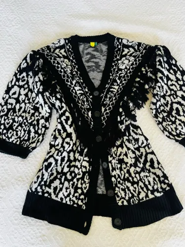 Cardigan Farm Tricô Estampado Original P