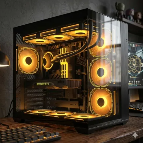 Computador Gamer Aquário AMD Ryzen 7 5700x + Placa de Vídeo RTX 5060 Nvidia