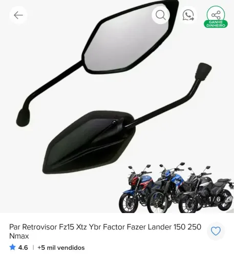 Par de retrovisor para fazer factor