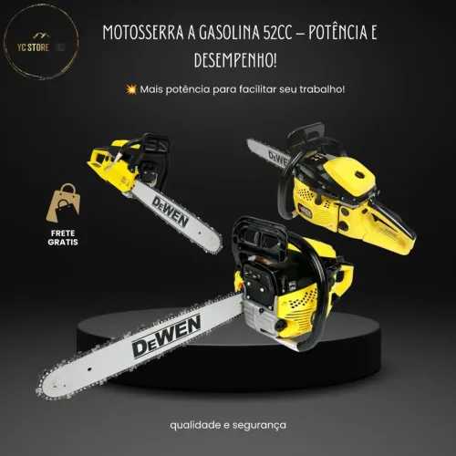 MOTOSSERRA A GASOLINA 52CC - POTÊNCIA E DESEMPENHO!