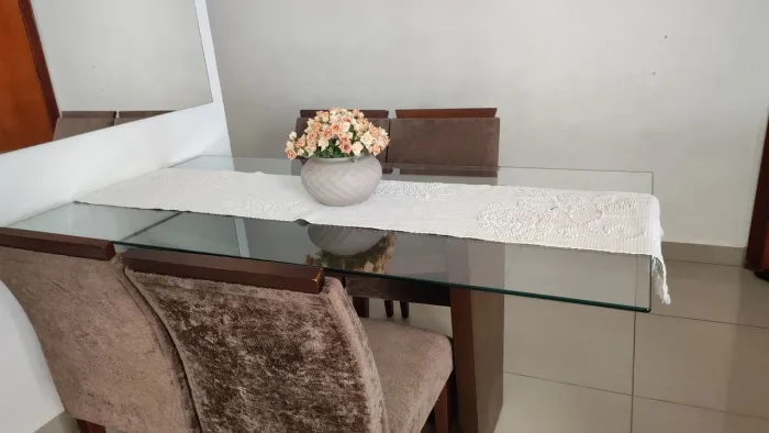 Tampo de Vidro Temperado Incolor 10mm para Mesa de 6 Lugares (Medidas: 1,60x0,90m)