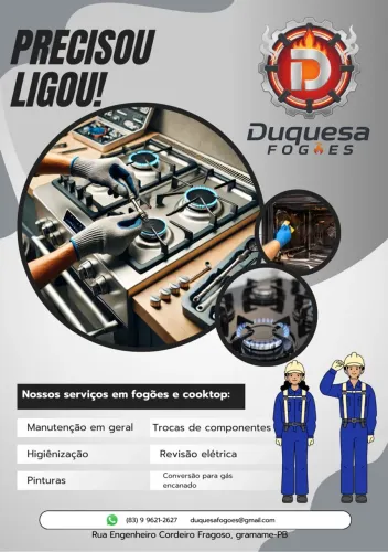 Conserto, manutenção e limpeza de cooktop e fogão residencial e industrial