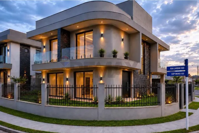Casa Moderna de Alto Padrão com 4 Dormitórios, 3 Suítes, Próximos a Praia do Campeche, Sul