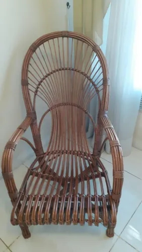 POLTRONA DE RATTAN (VIME) VINTAGE ? IMPECÁVEL!