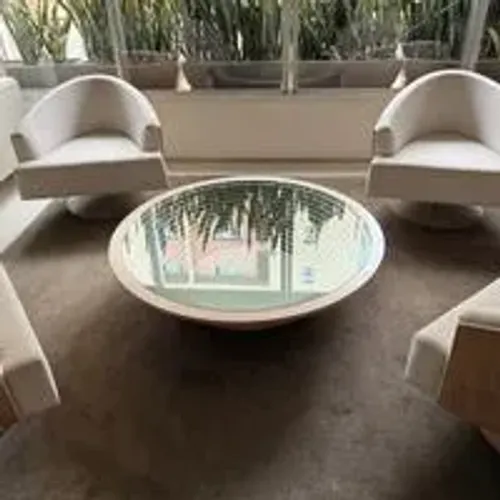 conjunto mobiliário conversação 4 poltronas Effe e mesa Coliseu - Prodomo