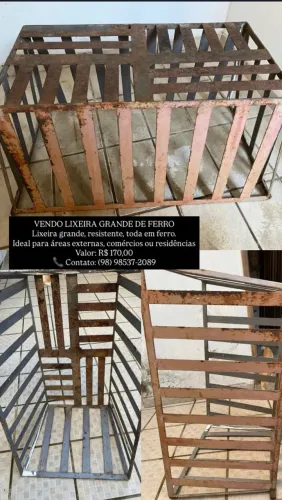 Vendo lixeira grande de ferro