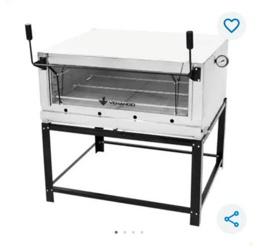 Forno Industrial Venâncio A Gás Roma Inox 90 Cm Com Pedra Refratária Gás