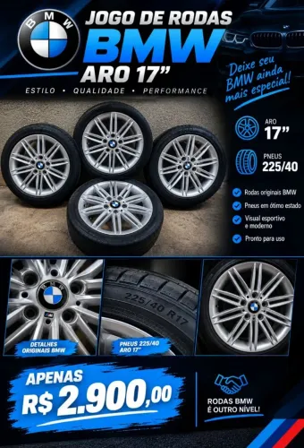 Jogo de rodas aro 17 BMW 5 furos